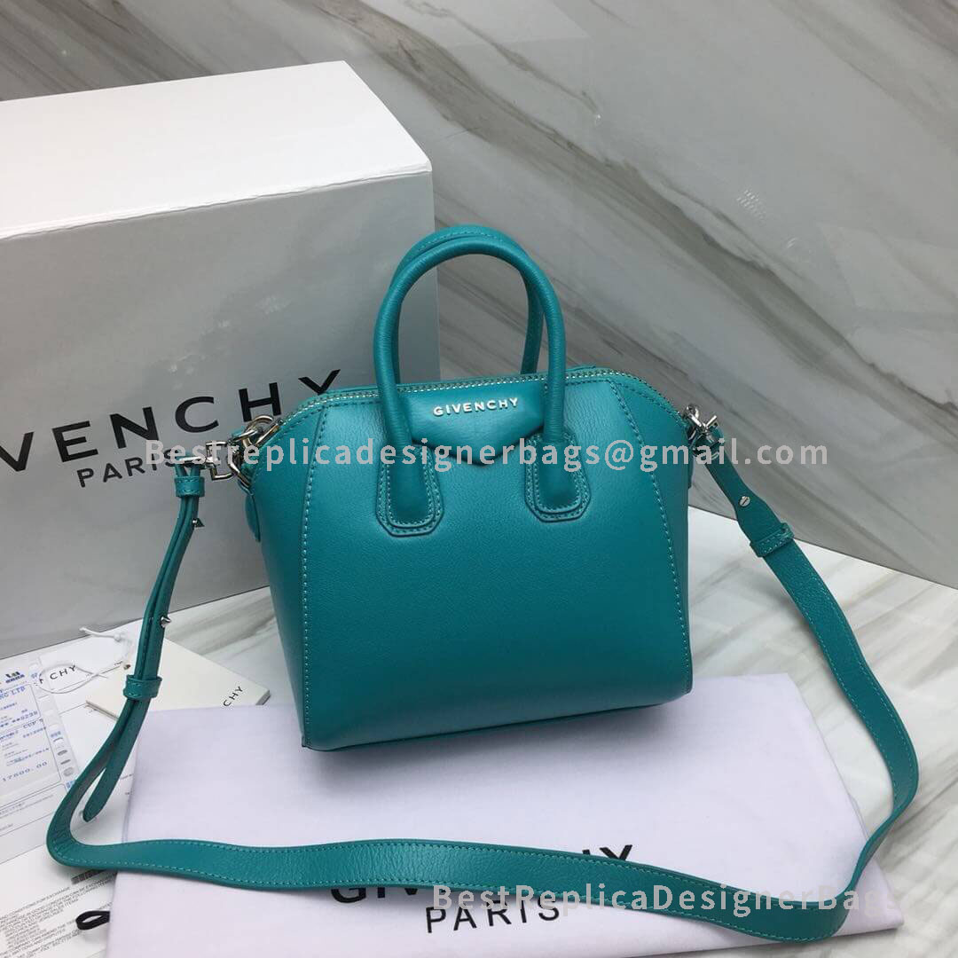 Givenchy Mini Antigona Bag Green In Grained Goatskin SHW 2-29909